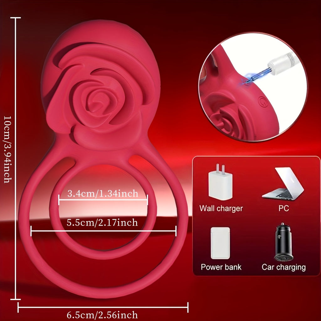 Rose Vibrating Ring with Clitoral Stimulator