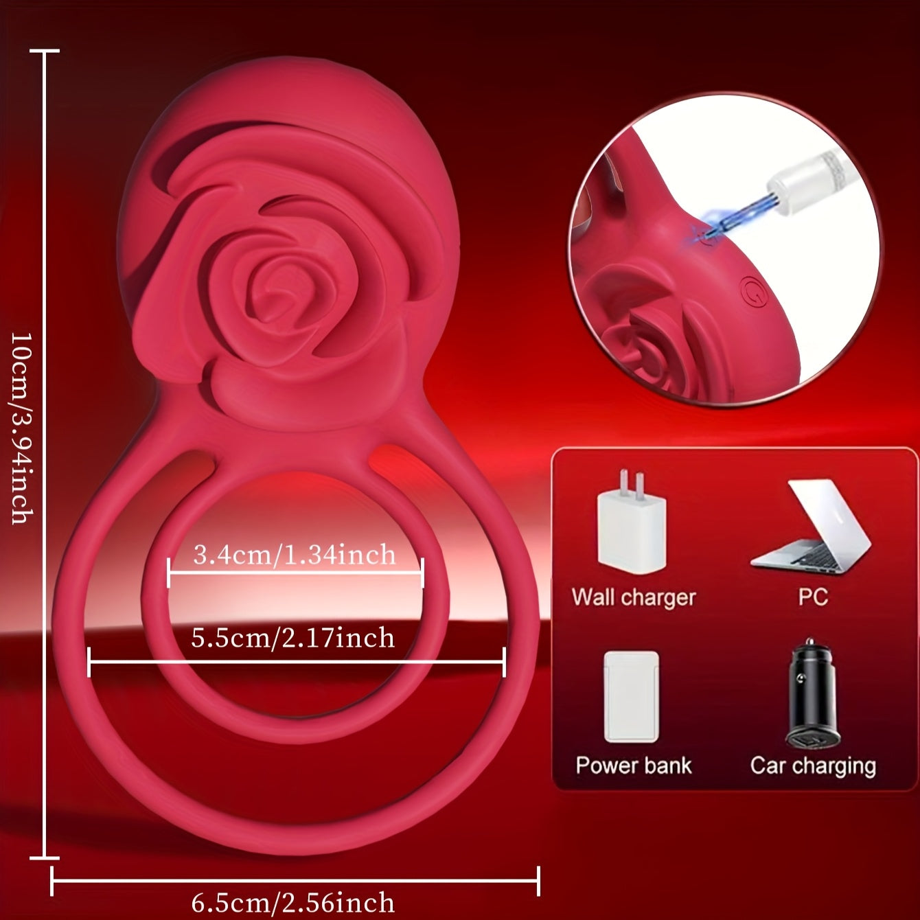 Rose Vibrating Ring with Clitoral Stimulator