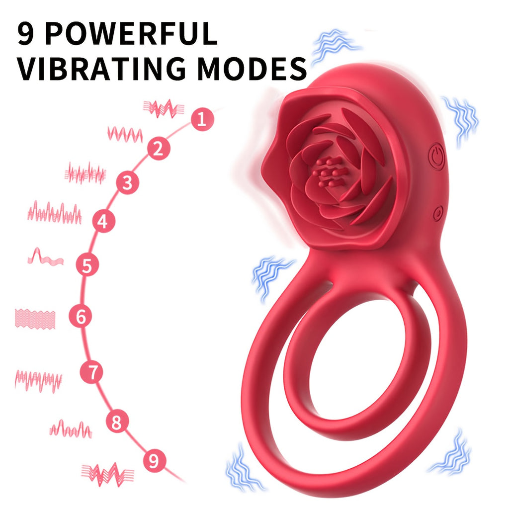 Rose Vibrating Ring with Clitoral Stimulator