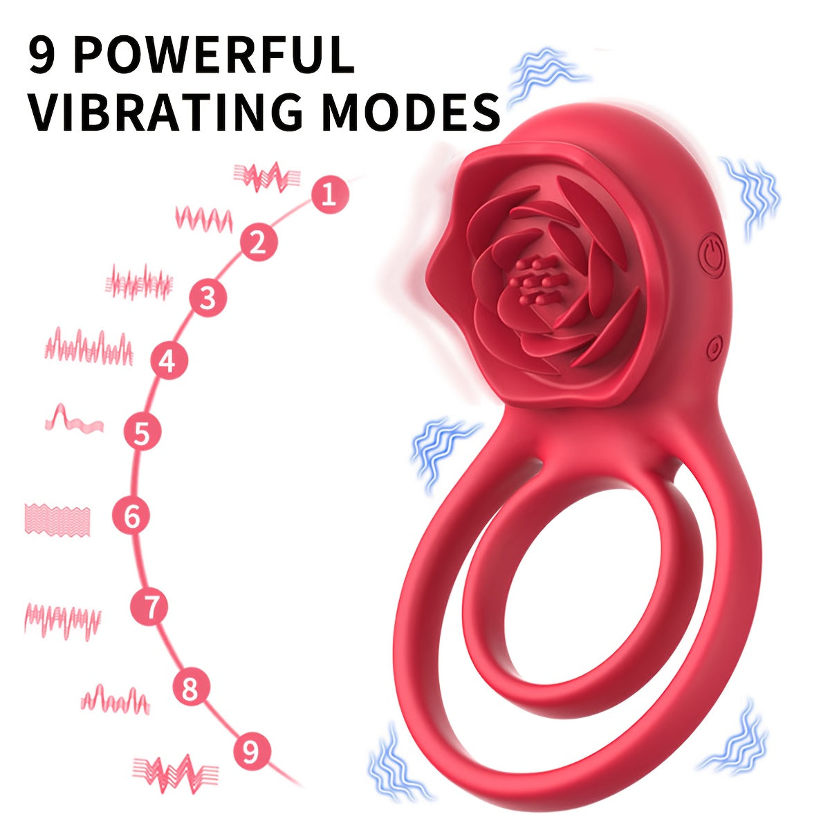 Rose Vibrating Ring with Clitoral Stimulator