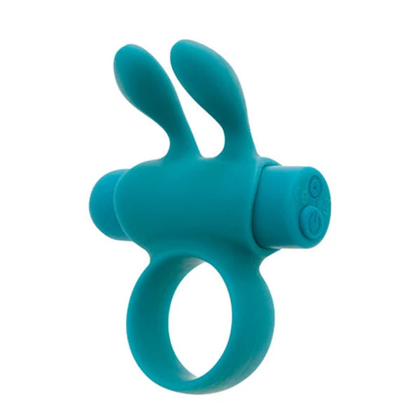 Pleasures Rabbit Cock Ring Vibrator Turquoise