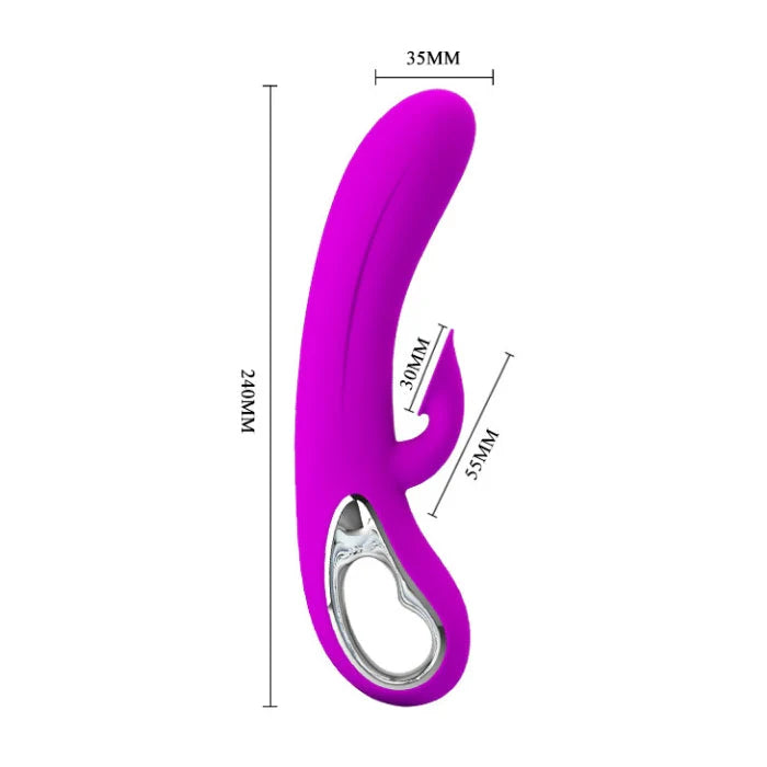 Pretty Love Nicola Rabbit Vibrator & Clitoral Sucker - Pink