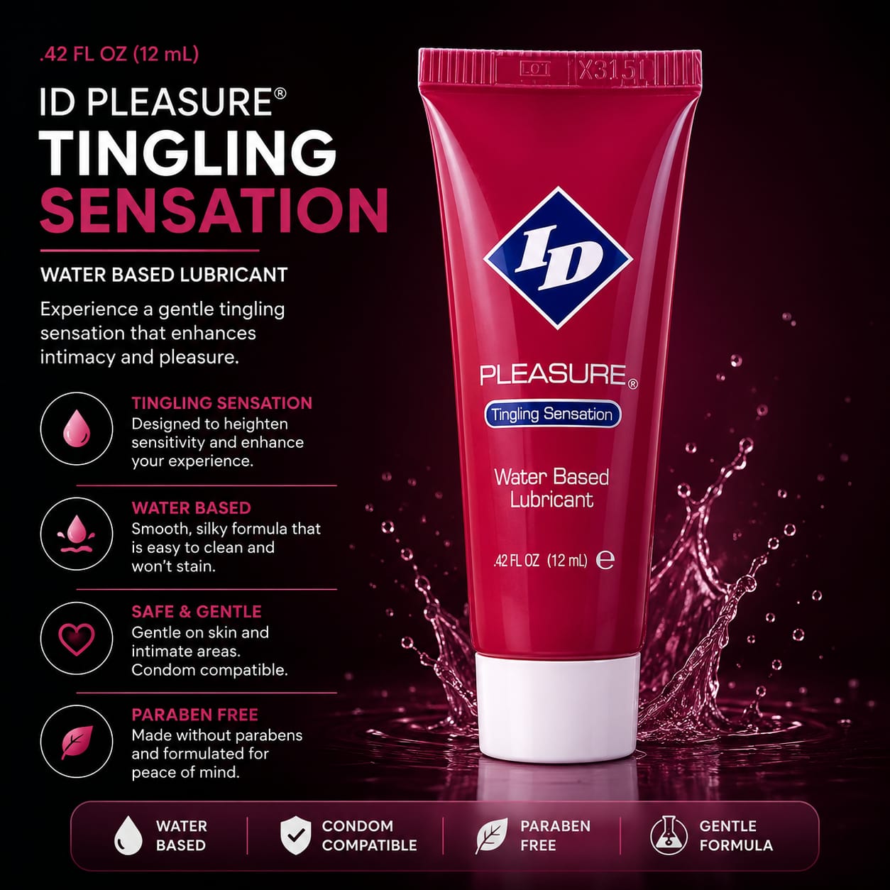 ID Pleasure Water Based Lubricant (12ml)